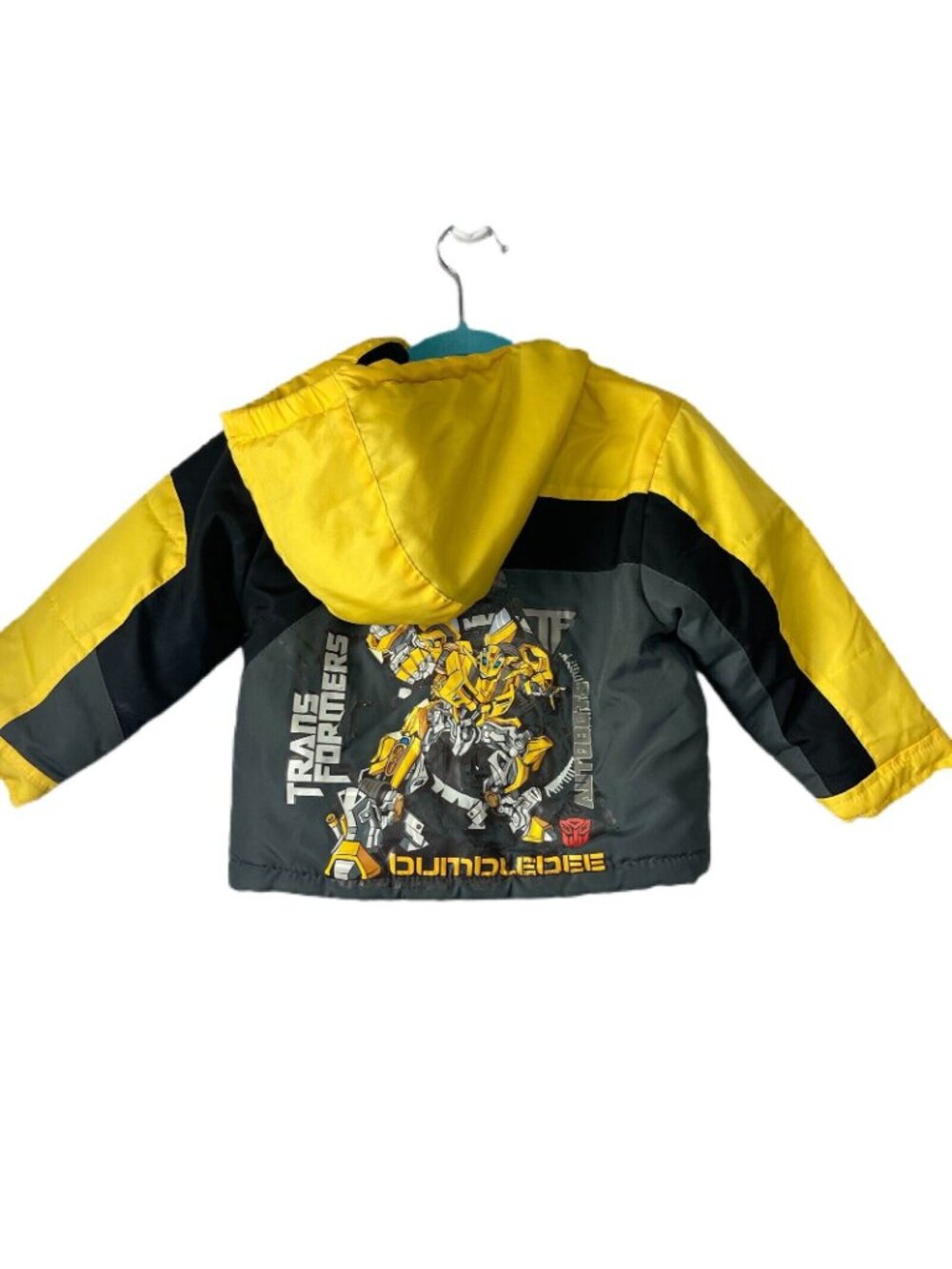Transformers Boys Jacket Yellow & Black 2T Polyester Bumblebee Graphic Hooded - Picture 2 of 6